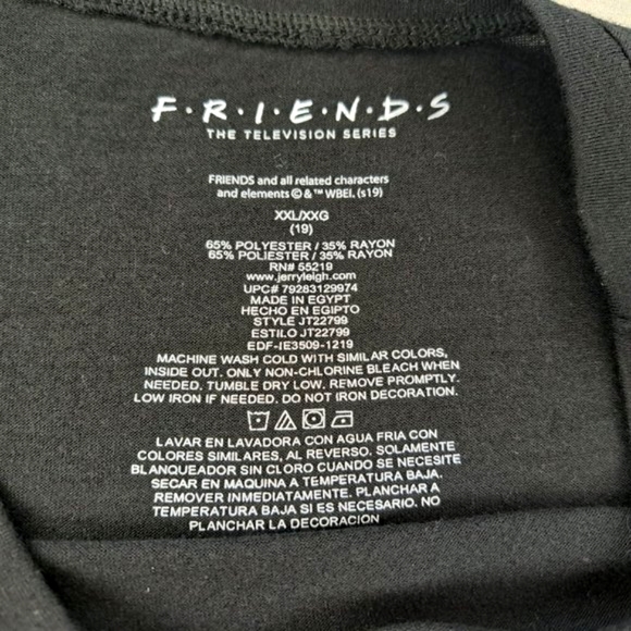Friends TV Show Black How You Doin? Graphic Tee Size XXL - Picture 4 of 4